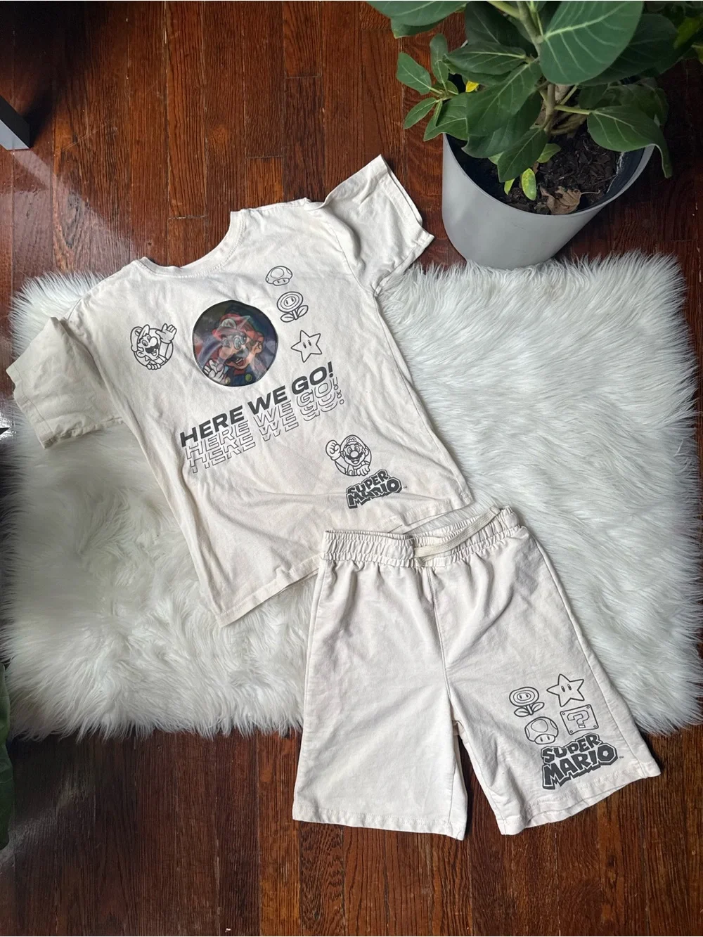 Boys Super Mario Pajama Set Shorts Short Sleeve Size 10